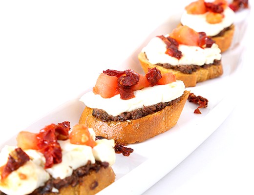 Image of Goat Cheese and Sun Dried Tomato Tartines