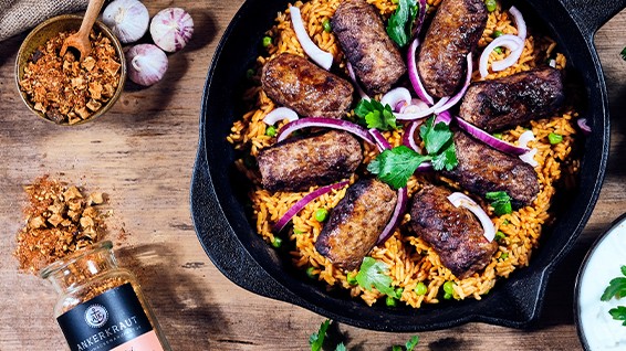 Image of Homemade Ćevapčići with rice