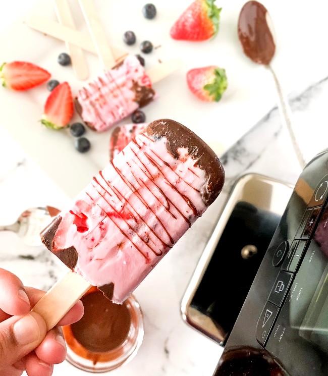 Image of Infused Chocolate Yogurt Popsicles