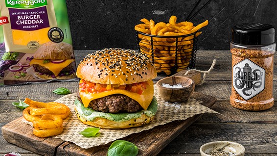 Image of Burger with pepper and mango chutney