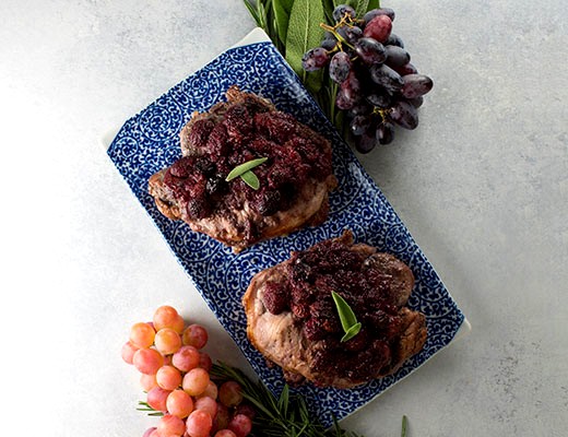 Image of Grape and Hatch Pepper Stuffed Pork Chops
