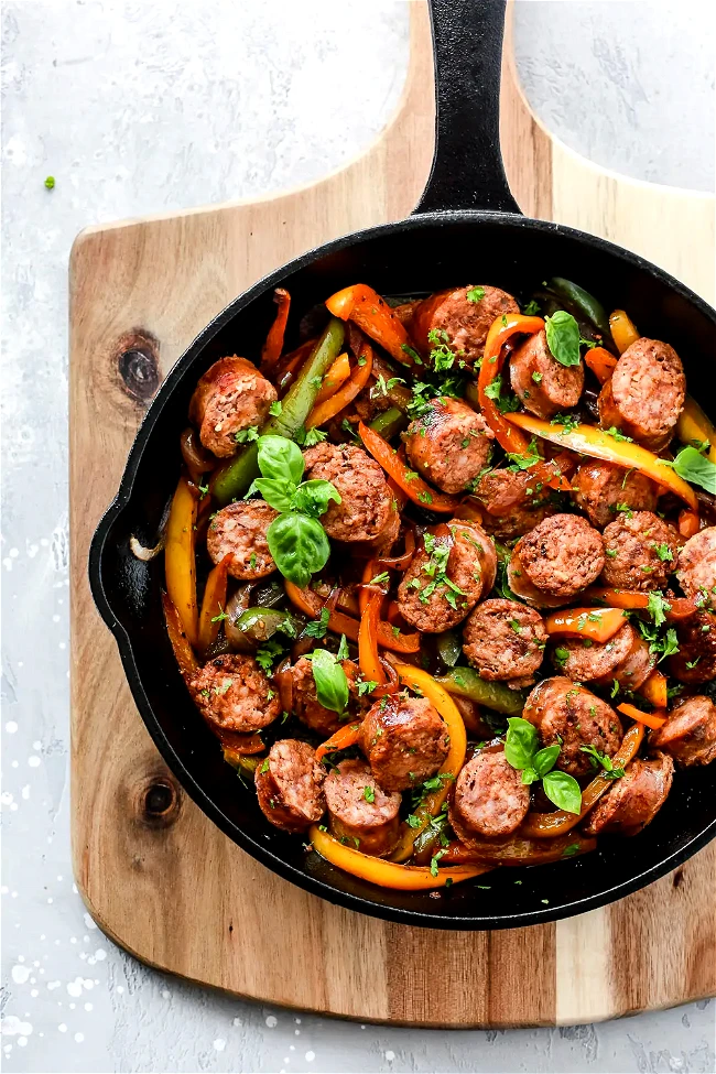 Image of Italian Sausage, Onions and Peppers Skillet