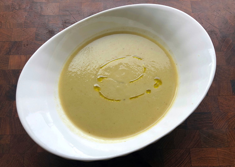 Image of Purée, then adjust salt to your tastes. Can be served hot or chilled. For a smoother texture pass the soup through a fine strainer.