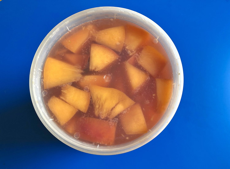 Image of Fill the container all the way with whisky and/or rye (it will take about 12 ounces), seal, excluding as much air as possible, and store in the refrigerator for at least 3 days, and up to 14.