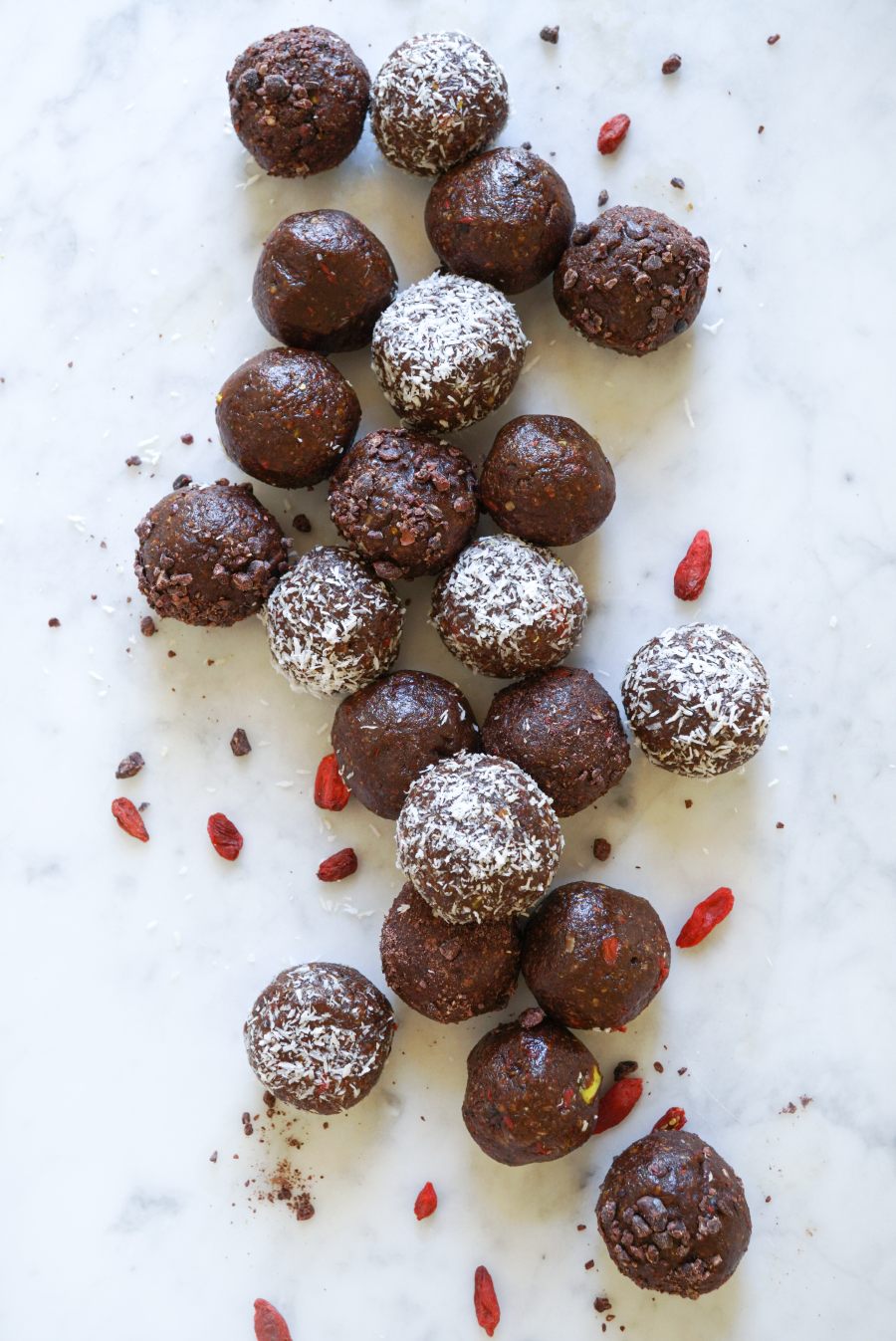 Cacao, Goji, Pistachio and Almond Balls
