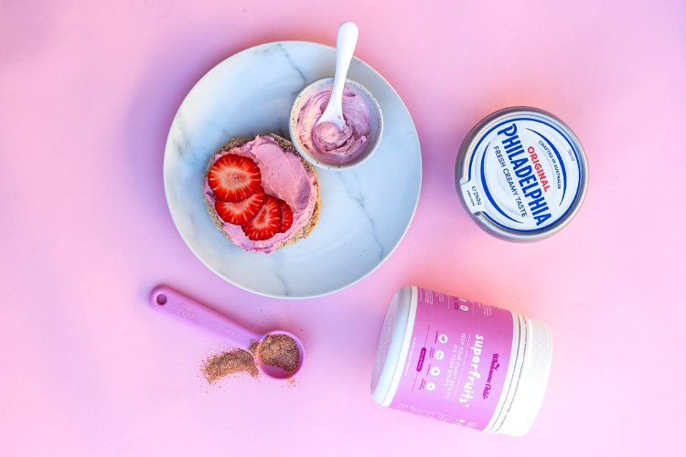 Image of In a small bowl, combine cream cheese and Superfruits+ or Veggies+powder until well combined. Alternatively, you...