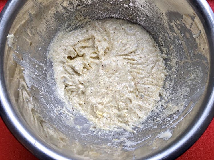 Image of Add the sugar and mix until well incorporated, then add the eggs and the vanilla extract and mix again.