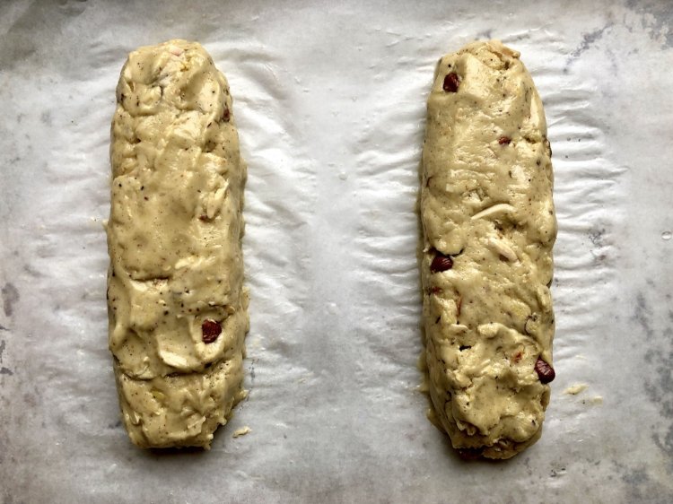 Image of Divide the sticky dough into two equal pieces in the...