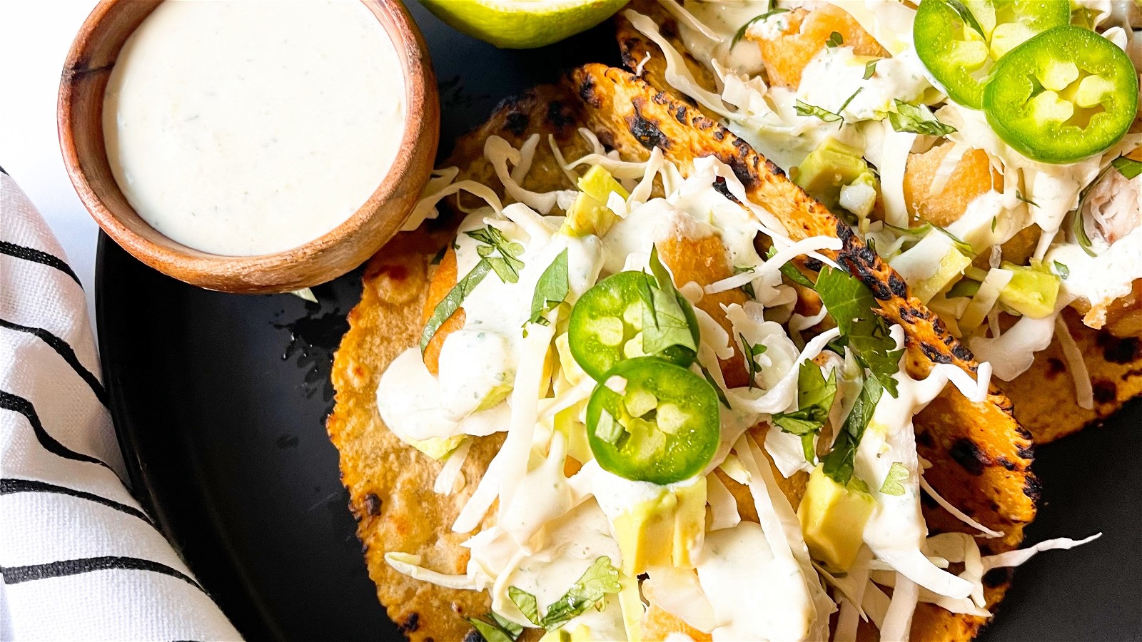 Image of Fish Stick Tacos with Creamy Cilantro Lime Sauce