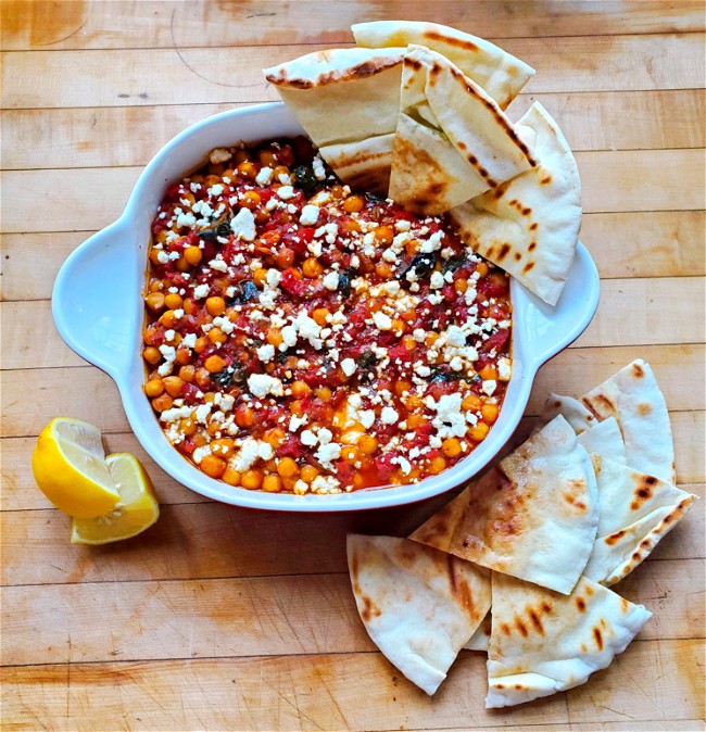 Image of Mediterranean Chickpeas with Spinach and Feta