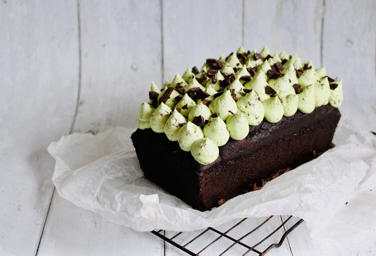 Vegan Mint Choc Chip Loaf Cake