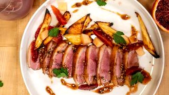 Image of Crispy Skin Duck a l'Orange with Roasted Parsnips