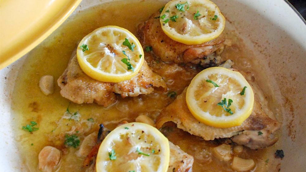 Image of Roast Chicken Thighs with Rosemary, Garlic and Lemon