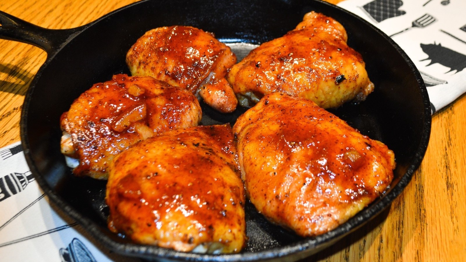 Image of Chipotle Orange Glaze Smoked Chicken Thighs