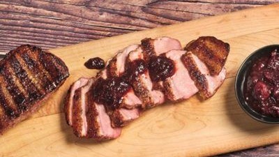 Image of Smoked Duck Breast With Ancho Cranberry Jam
