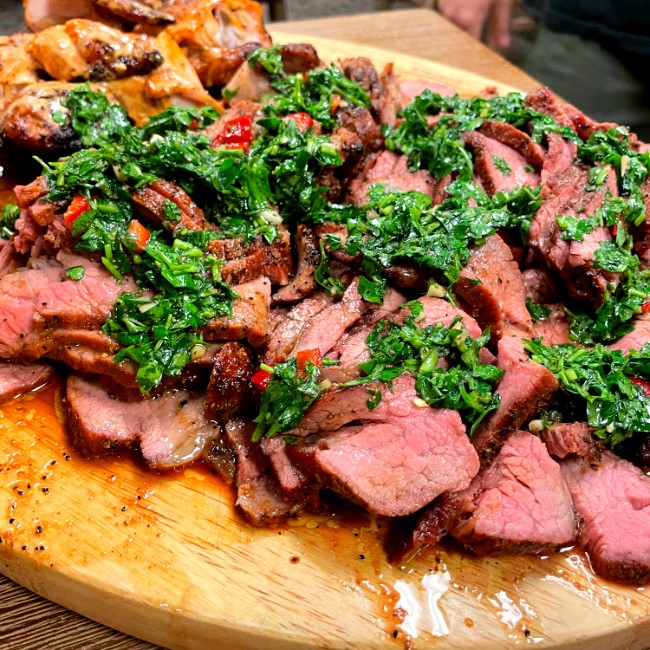 Image of Smoked Reverse Seared Tri-tip with Chimichurri