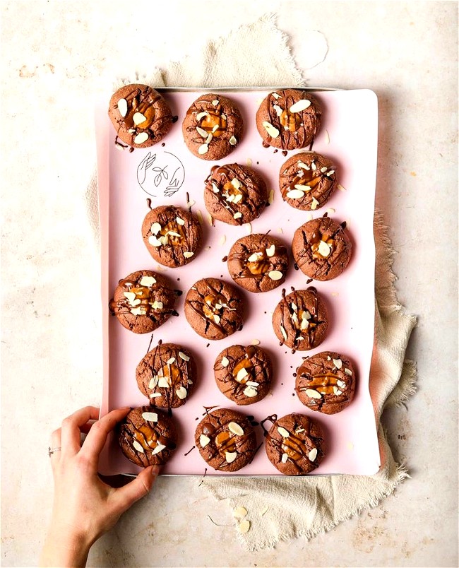 Image of Chocolate Almond Butter Thumbprint Brookies