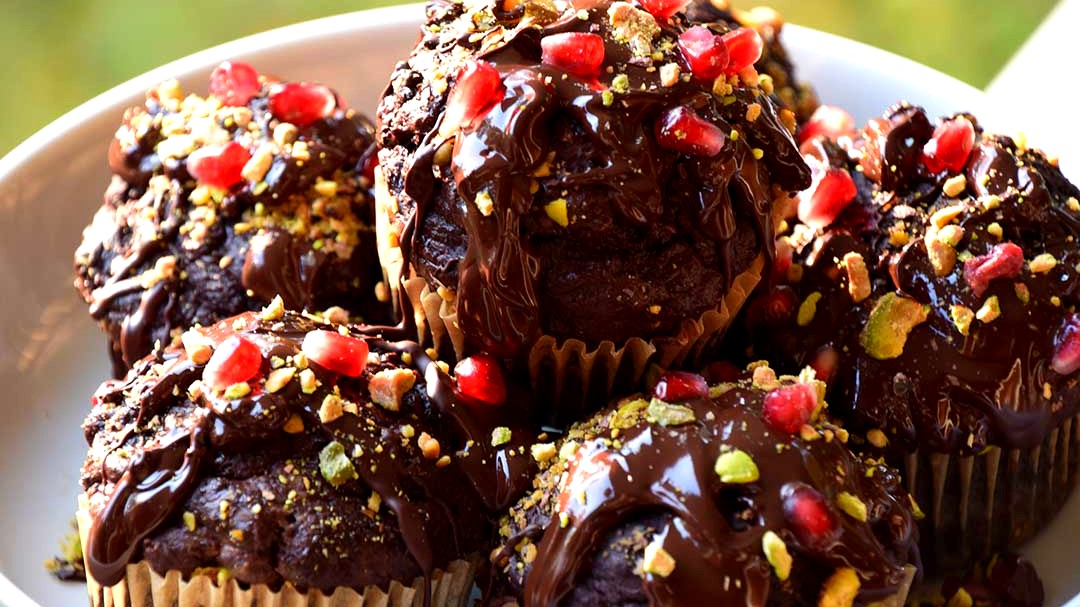 Image of Sourdough Chocolate Cupcakes with Chocolate Drizzle