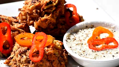 Image of Vegan Cheesey Bean Potato Tots with Ranch Dressing