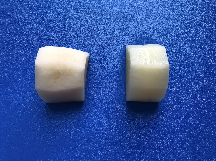 Image of Microwave* the cauliflower and potatoes in a covered bowl, until they are tender and slightly translucent, about 10 minutes, stopping to stir them every 2-3. The potatoes are a good indicator and will be noticeably more clear when done.
