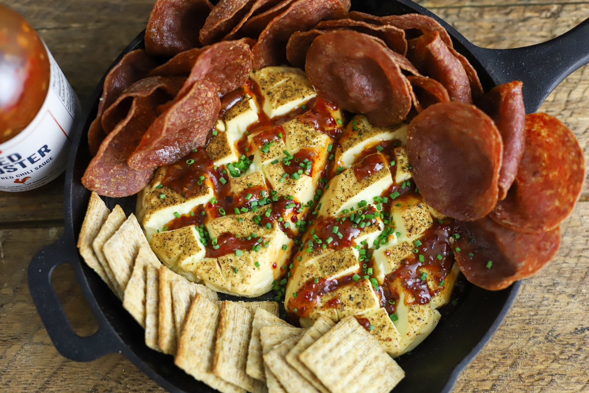 Smoked Cream Cheese with Salami Chips