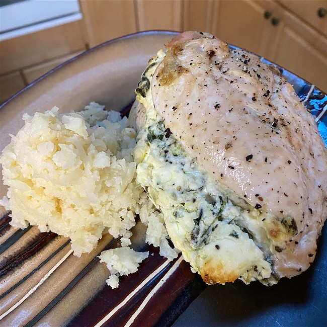 Image of Keto Spinach and Feta Stuffed Chicken