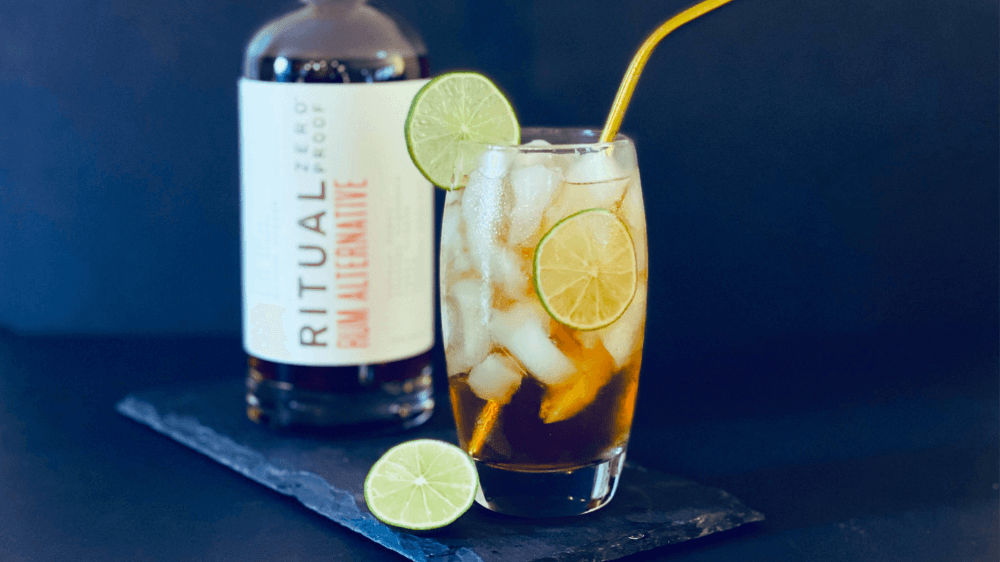 Image of Ritual Non-Alcoholic Rum Dark and Stormy Cocktail Recipe