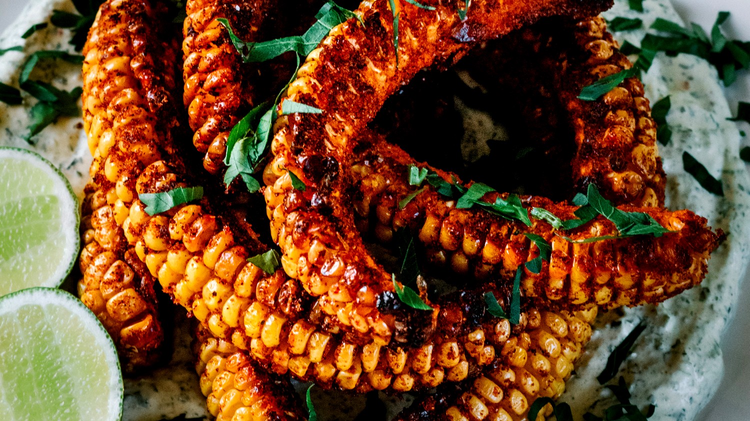 Spicy Corn Ribs With Coriander Cream-image