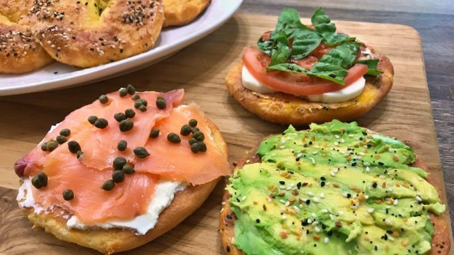 Image of Smoked Salmon and Cream Cheese on Keto Bagels