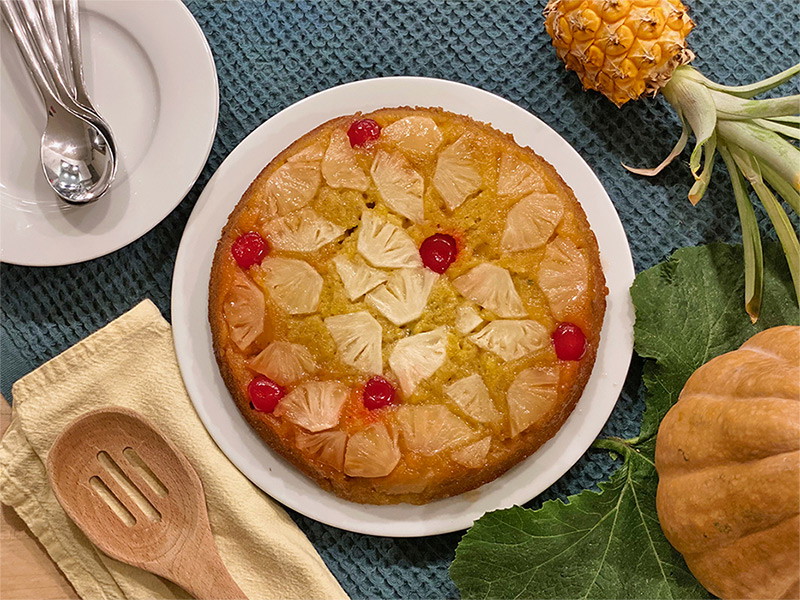 Pumpkin & White Pineapple Upside Down Cake