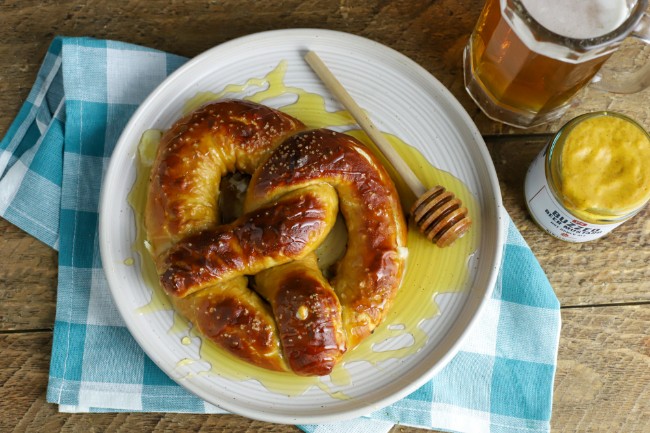 Image of Hot Honey Ham and Cheese Stuffed Pretzel 