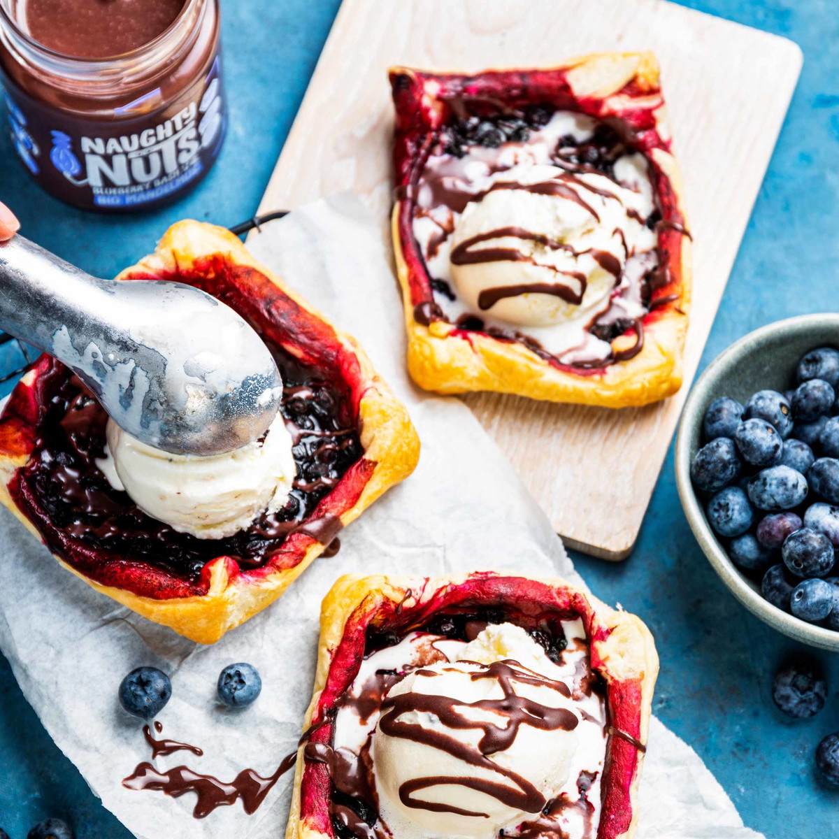 Veganer Blueberry Blätterteig 