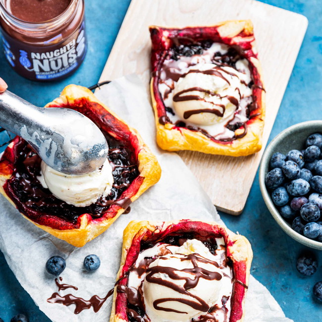 Veganer Blueberry Blätterteig