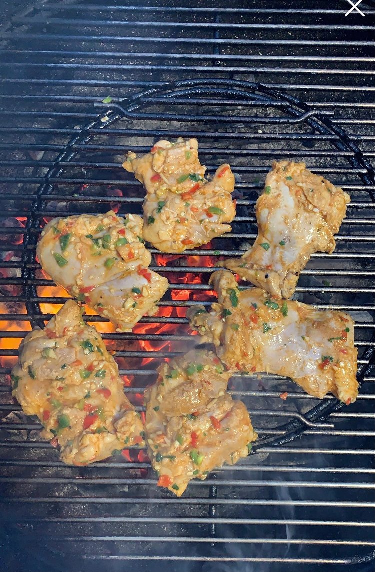 Image of Get your grill to 350 and place your chicken thighs...