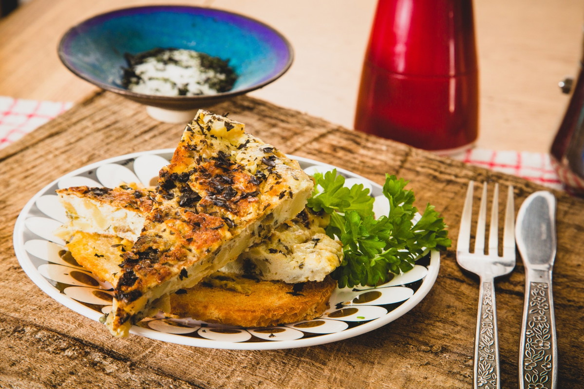 Spanish Tortilla with Welshman's Caviar Vegetarian