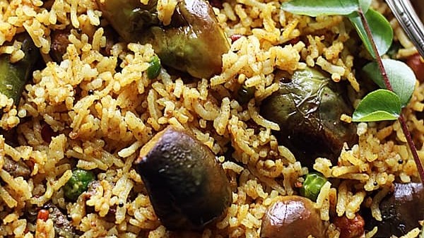 Image of Vangi Bath | Brinjal Rice