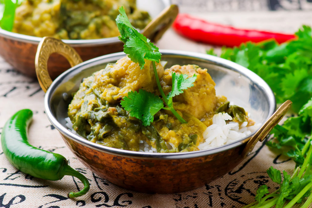Green Chicken with Lentils and Spinach