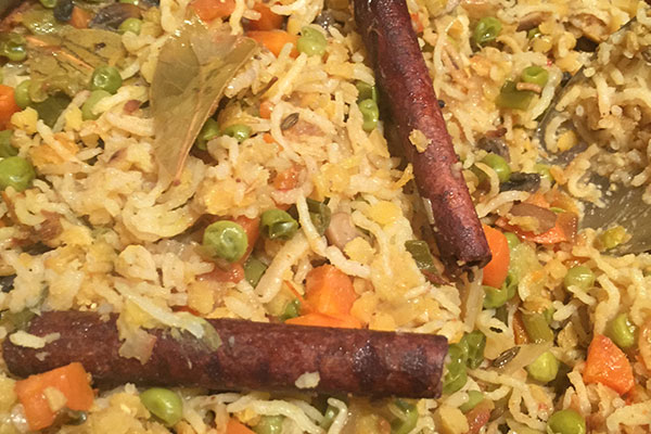 Tomato Red Lentil Pilaf