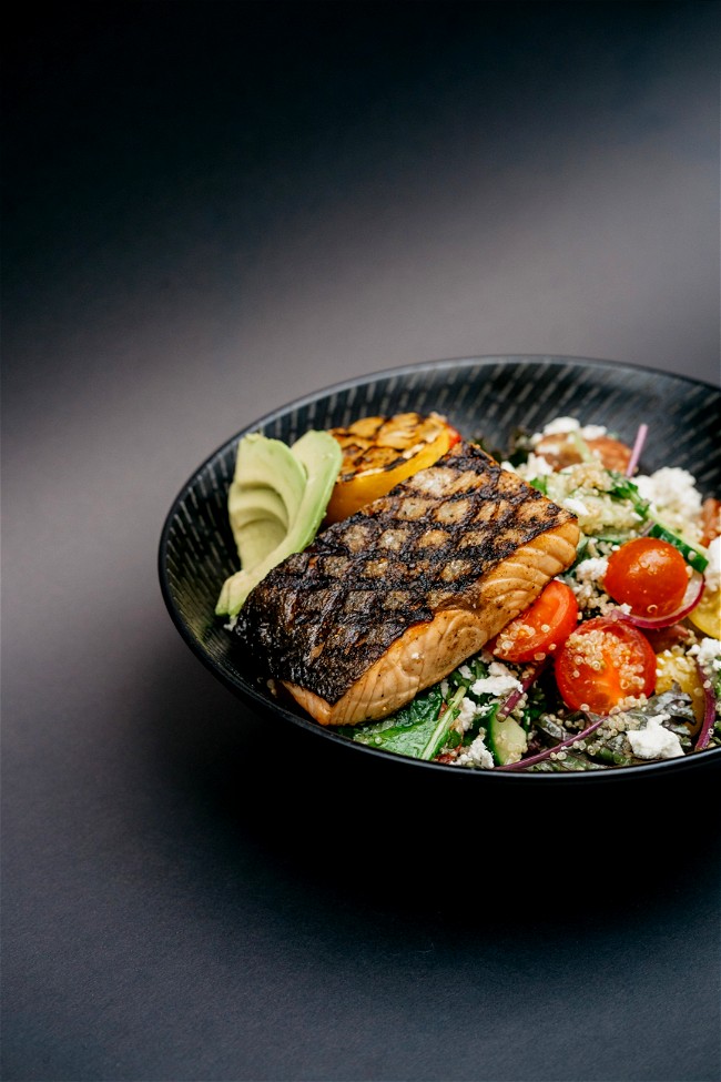 Image of Southwest Salmon Bowl (with Black Bean Mango Salsa)