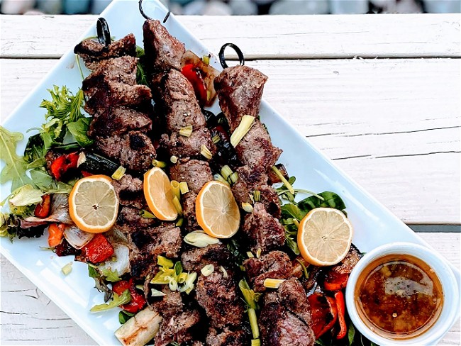 Image of Beef Tenderloin Tips Salad with Lemon Garlic Ghee