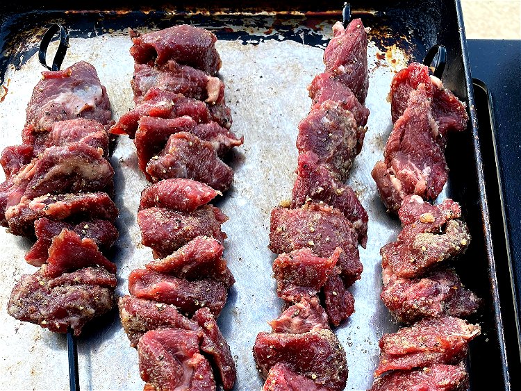 Image of Remove the tenderloin tips from the refrigerator and if grilling,...