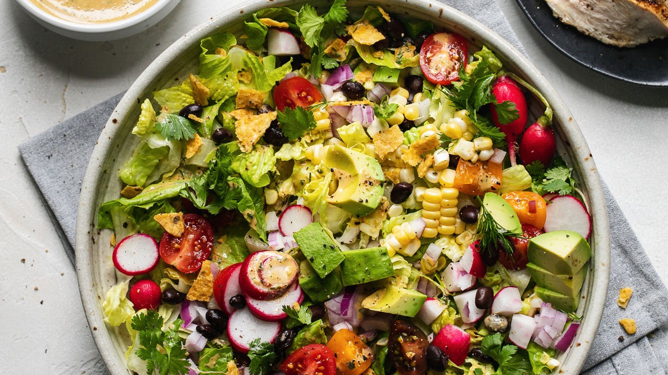 Image of Southwest Chopped Salad with Vegan Tahini Ranch