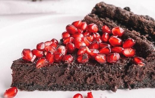 Image of Salted Dark Chocolate Pomegranate Tart