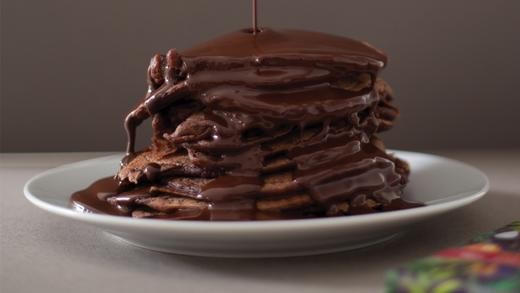 Image of Vegan Dark Chocolate Pancake Stacks Recipe