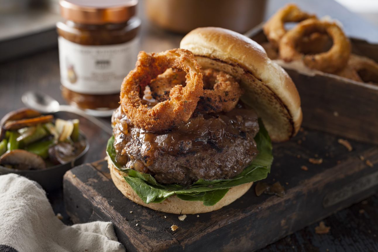 Image of Balsamic Caramelized Onion Infused Burger
