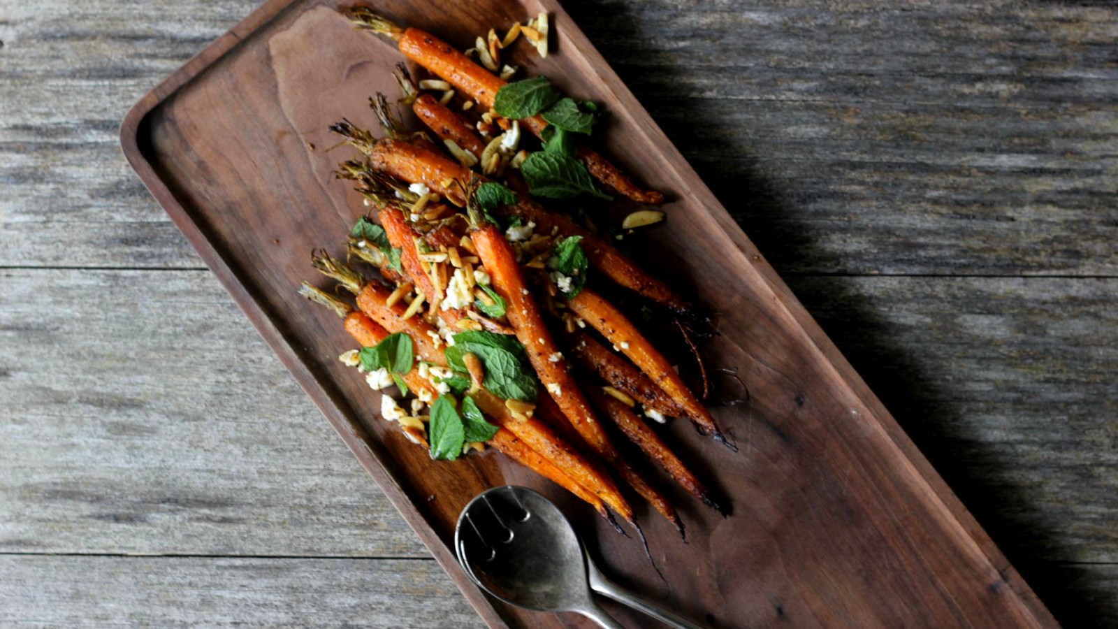 Image of Baharat Carrot Salad with Feta, Mint & Almonds