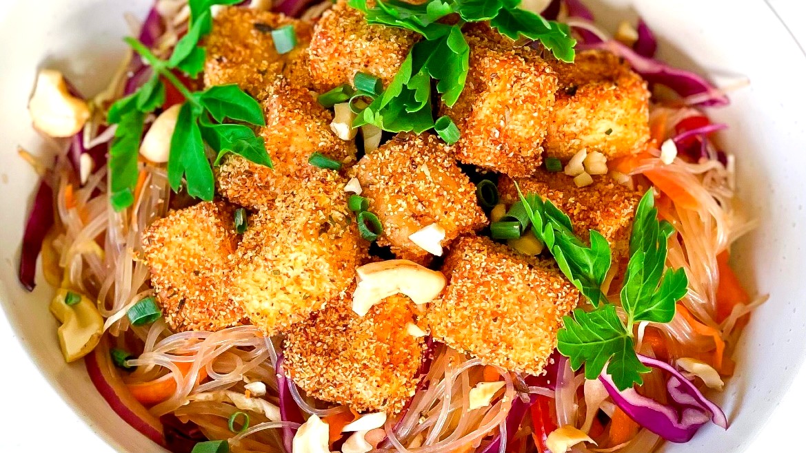 Image of Crispy Tofu Warm Noodle Salad