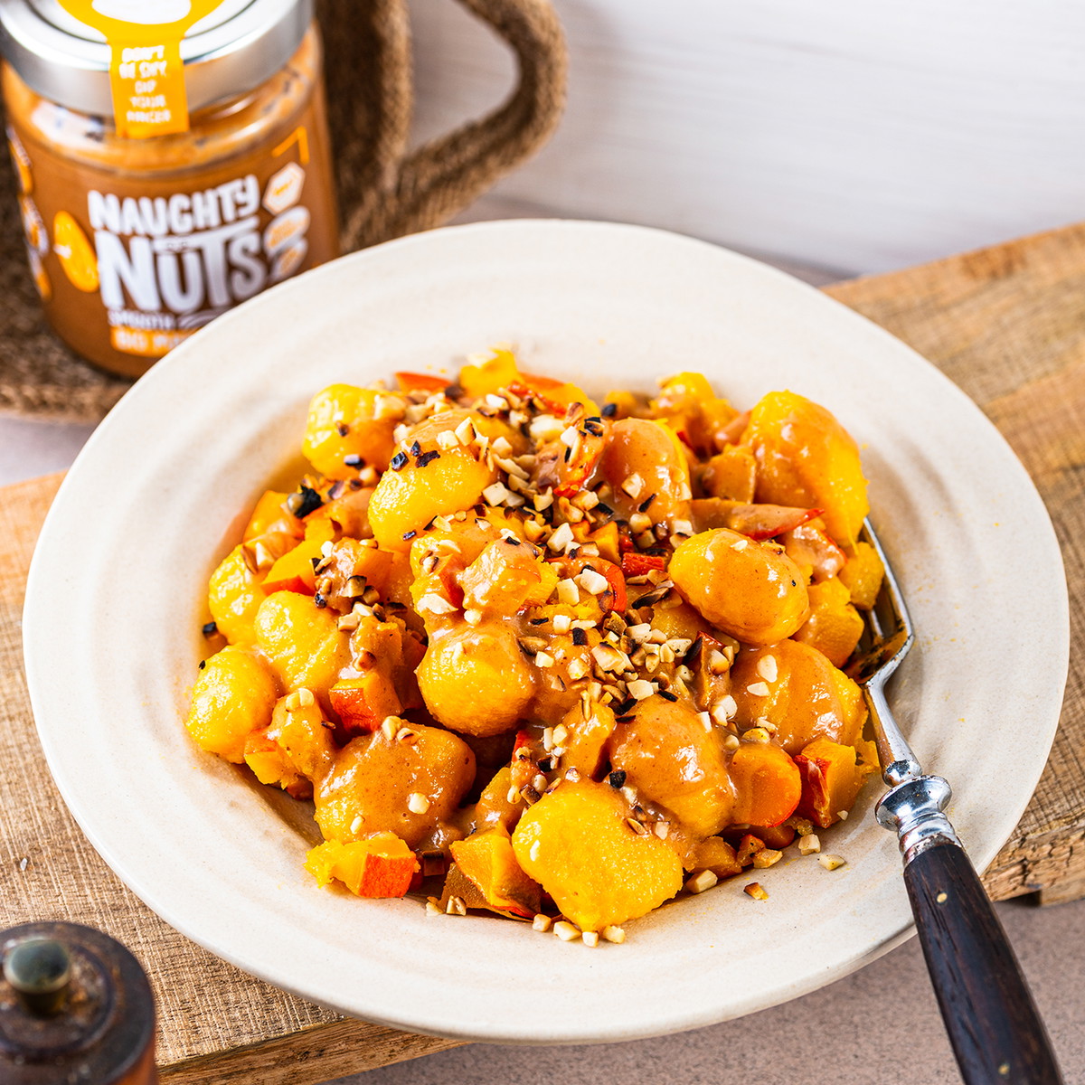 Kürbisgnocchi mit Mandelsauce