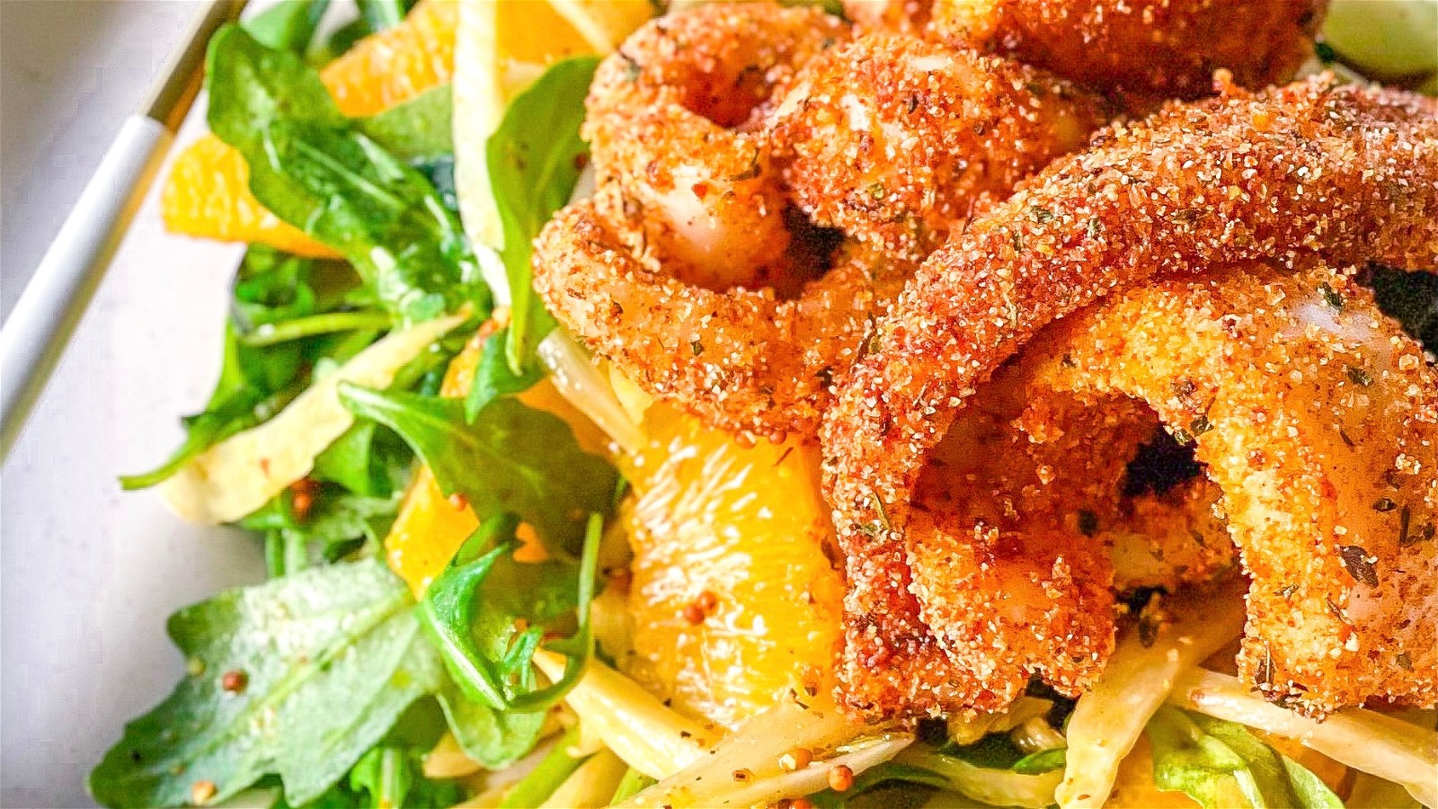 Image of Air Fried Squid with Orange and Fennel Salad
