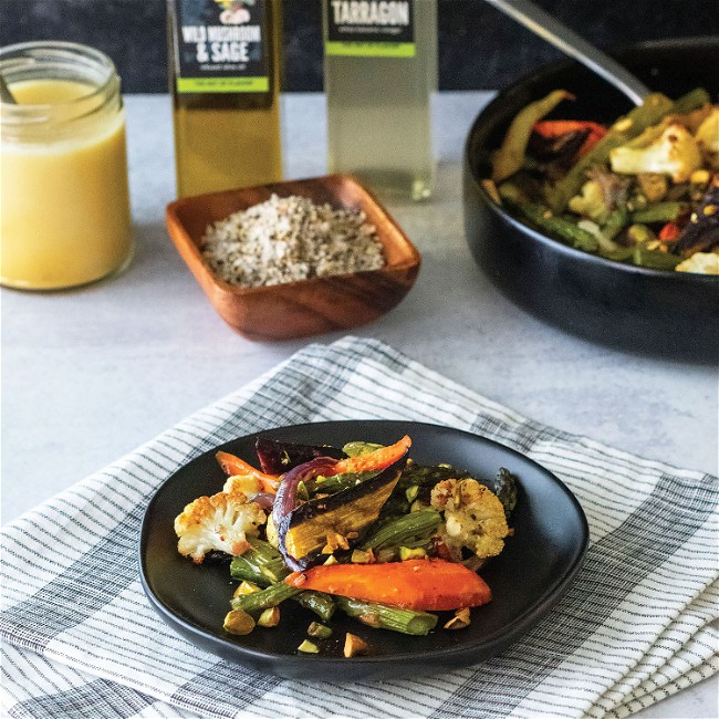 Image of Sheet Pan Veggies With Tarragon Mustard Dressing